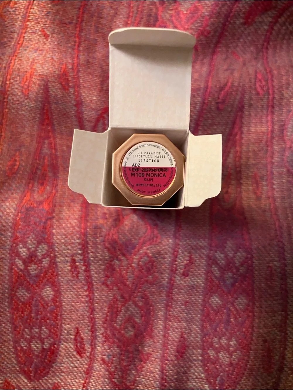 Dear Dahlia Lipstick in Monica - a deep rose pink
